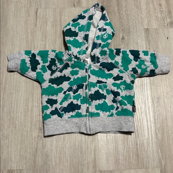 Bonds Green and Gray Hooded Baby Jacket - Picture 1 of 1